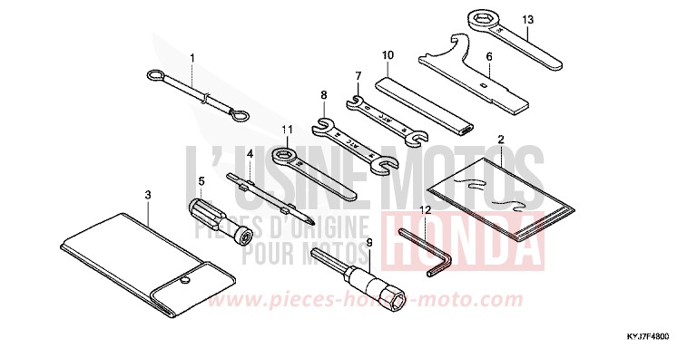 TOOLS for CBR250R ABS NITRIC ORANGE (YR271) from 2013